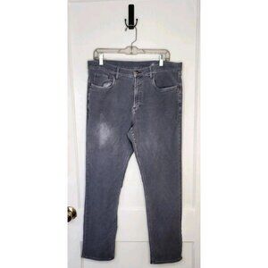Faherty Men 34 Navy Stretch Terry Pants Jeans 5-pocket Blue Slim Straight Soft